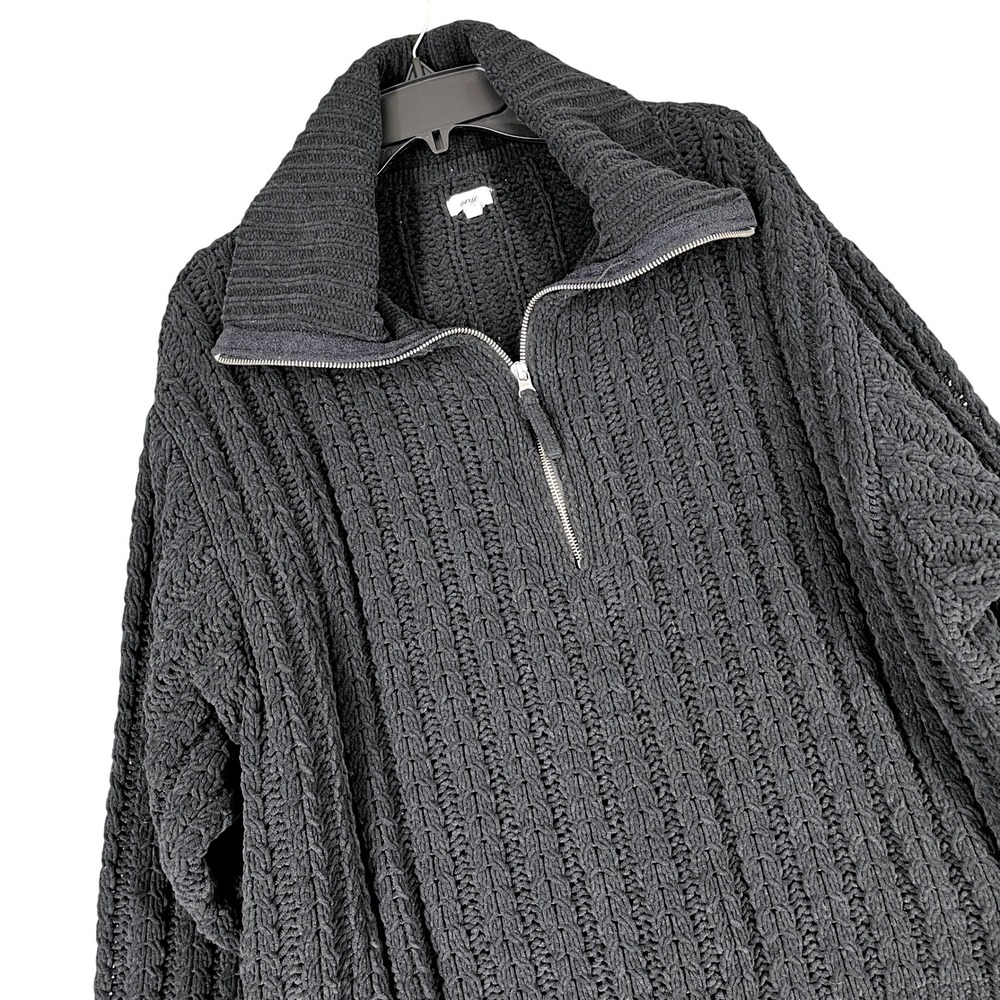 Aerie‎ Quarter Zip Sweater Womens XL Chenille Ribbed Pullover Cozy Loungewear